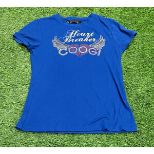 COOGI Vintage 90’s Babydoll Tee Jeweled Rhinestone Embellished Bling XL